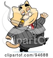 Royalty Free RF Clipart Illustration Of A Fat Mobster Cat Walking