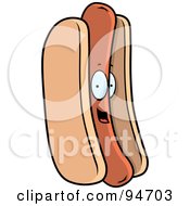 Royalty Free RF Clipart Illustration Of A Smiling Hot Dog Face by Cory Thoman