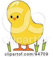 Poster, Art Print Of Yellow Easter Chick In Grass