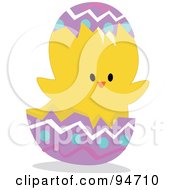 Poster, Art Print Of Yellow Easter Chick In A Cracked Egg