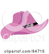 Pink Cowgirl Hat With A Black Band