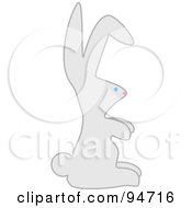 Royalty Free RF Clipart Illustration Of A Gray Easter Bunny Profile