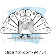 Royalty Free RF Clipart Illustration Of A Square Bodied Peacock by Qiun