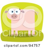 Poster, Art Print Of Square Bodied Pink Pig