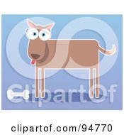 Poster, Art Print Of Square Bodied Dog Standing By A Bone