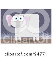 Royalty Free RF Clipart Illustration Of A Square Bodied Elephant
