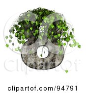 Poster, Art Print Of Green Ivy Overgrowing On A Cement Number 8