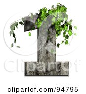 Royalty Free RF Clipart Illustration Of Green Ivy Overgrowing On A Cement Number 1 by chrisroll