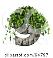 Poster, Art Print Of Green Ivy Overgrowing On A Cement Number 9