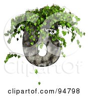 Poster, Art Print Of Green Ivy Overgrowing On A Cement Number 6