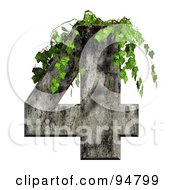 Poster, Art Print Of Green Ivy Overgrowing On A Cement Number 4