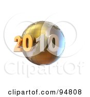 Poster, Art Print Of 3d Golden New Year 2020 Globe With Grid Marks