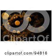 Poster, Art Print Of Background Of Orange Microscopic Orbs Over Black