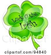 Poster, Art Print Of Luck Of The Irish Greeting On A Four Leaf Clover
