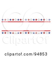 Royalty Free RF Clipart Illustration Of A Patriotic Border Of Red White And Blue Grungy American Stars With Text Space