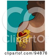Poster, Art Print Of Heart Tattoo On A Womans Arm