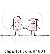 Stick People Adam And Eve With Blurred Private Parts