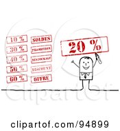 Poster, Art Print Of Digital Collage Of A Stick People Businessman With Retail Stamps