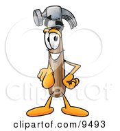 Clipart Picture Of A Hammer Mascot Cartoon Character Pointing At The Viewer