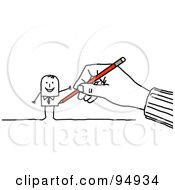 Poster, Art Print Of Hand Drawing A Businessman With A Pencil