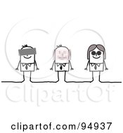 Royalty Free RF Clipart Illustration Of A Line Up Of Anonymous Stick People Men