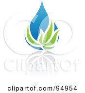 Poster, Art Print Of Blue And Green Organic And Ecology Water Drop Logo Design Or App Icon - 7