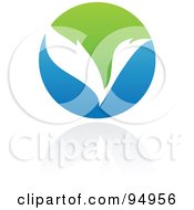 Poster, Art Print Of Blue And Green Organic And Ecology Circle Logo Design Or App Icon - 8