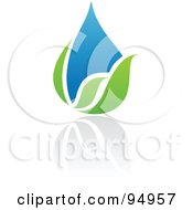Royalty Free RF Clipart Illustration Of A Blue And Green Organic And Ecology Water Drop Logo Design Or App Icon 5