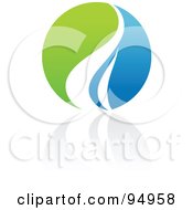 Royalty Free RF Clipart Illustration Of A Blue And Green Organic And Ecology Circle Logo Design Or App Icon 3