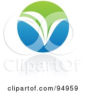 Royalty Free RF Clipart Illustration Of A Blue And Green Organic And Ecology Circle Logo Design Or App Icon 7