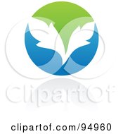 Poster, Art Print Of Blue And Green Organic And Ecology Circle Logo Design Or App Icon - 5