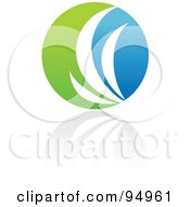 Royalty Free RF Clipart Illustration Of A Blue And Green Organic And Ecology Circle Logo Design Or App Icon 1