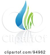 Royalty Free RF Clipart Illustration Of A Blue And Green Organic And Ecology Water Drop Logo Design Or App Icon 3 by elena #COLLC94962-0147