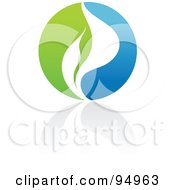 Royalty Free RF Clipart Illustration Of A Blue And Green Organic And Ecology Circle Logo Design Or App Icon 4
