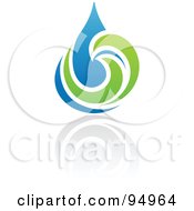 Poster, Art Print Of Blue And Green Organic And Ecology Water Drop Logo Design Or App Icon - 6