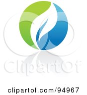 Blue And Green Organic And Ecology Circle Logo Design Or App Icon - 2