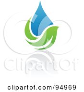 Poster, Art Print Of Blue And Green Organic And Ecology Water Drop Logo Design Or App Icon - 8