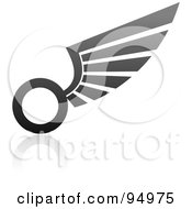 Poster, Art Print Of Black And Gray Wing Logo Design Or App Icon - 10