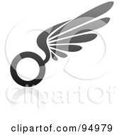 Royalty Free RF Clipart Illustration Of A Black And Gray Wing Logo Design Or App Icon 16