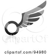 Poster, Art Print Of Black And Gray Wing Logo Design Or App Icon - 15