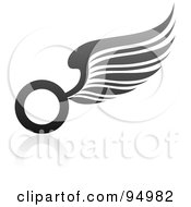 Poster, Art Print Of Black And Gray Wing Logo Design Or App Icon - 2