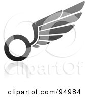 Poster, Art Print Of Black And Gray Wing Logo Design Or App Icon - 4