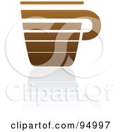 Poster, Art Print Of Brown Horizontal Lined Coffee Logo Design Or App Icon - 4
