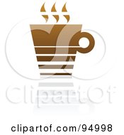 Poster, Art Print Of Brown Horizontal Lined Coffee Logo Design Or App Icon - 2