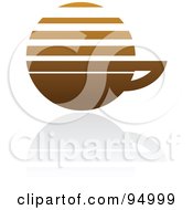 Poster, Art Print Of Brown Horizontal Lined Coffee Logo Design Or App Icon - 3