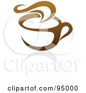 Poster, Art Print Of Brown Steamy Coffee Logo Design Or App Icon - 4