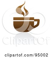 Poster, Art Print Of Brown Coffee Logo Design Or App Icon - 1