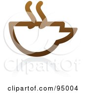 Poster, Art Print Of Brown Outlined Coffee Logo Design Or App Icon - 4