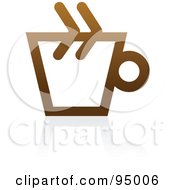 Poster, Art Print Of Brown Outlined Coffee Logo Design Or App Icon - 1