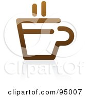 Poster, Art Print Of Brown Outlined Coffee Logo Design Or App Icon - 3